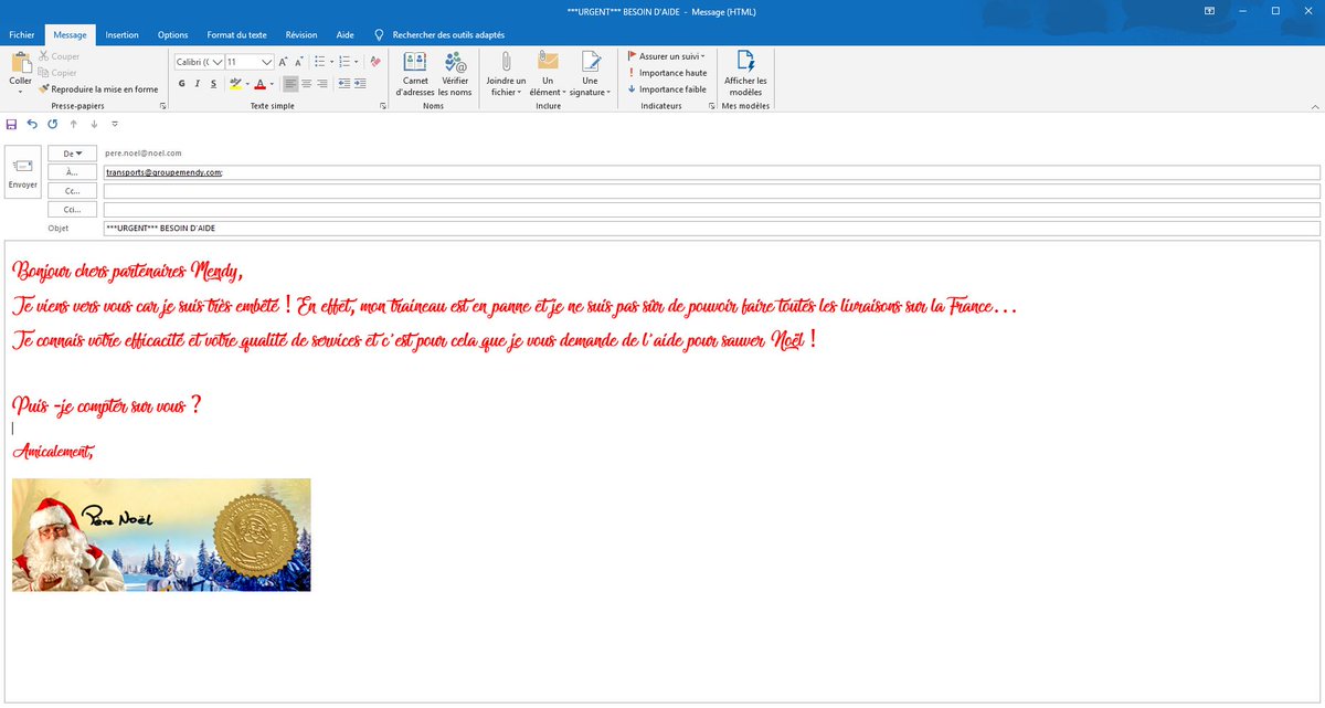 Voici la véritable histoire du logo <a href="/Groupe_Mendy/">Groupe P. MENDY</a> ...

Noël 2006 approchait, c'est alors que nous avons reçu un mail ... Le père Noël a besoin d'aide... 

La suite, très vite 🎅🔜
#noel2019 #Winter #sauvonsnoël #pèreNoël