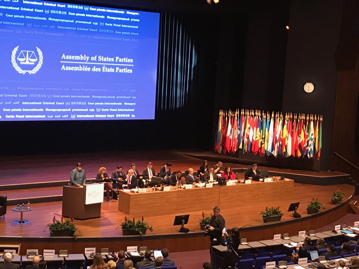 ⁦<a href="/NCICCNig/">Nigerian Coalition for the ICC</a> ⁦<a href="/ledapnigeria/">LEDAP Nigeria</a>⁩ ⁦<a href="/cleenfoundation/">CLEEN Foundation</a>⁩ #ASP18 ⁦<a href="/ngos4justice/">coalitionfortheicc</a>⁩: Opening of ASP18 at the World Forum The Hague. President Chile Ebro-Osuji calls on ASP to protect ICC from political attacks. The dream of ICC cannot be lost in history