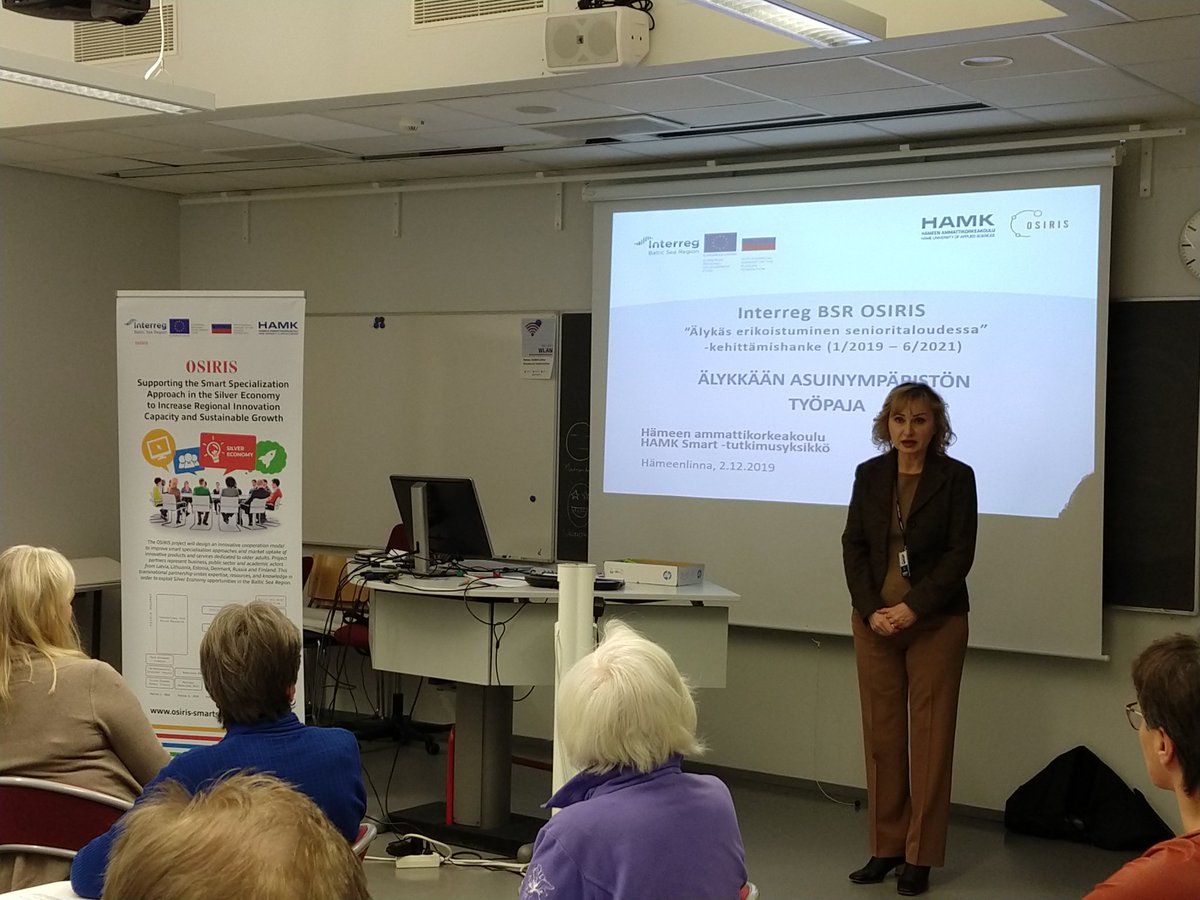 Workshop on Smart living environment is about to start. The main goal is to develop Knowledge Management Model fitting for open innovation ecosystem of #silvereconomy <a href="/BsrOsiris/">@BsrOsiris</a> @HamkSmart <a href="/HAMK_UAS/">HAMK UAS</a> @baltic_sea_prog