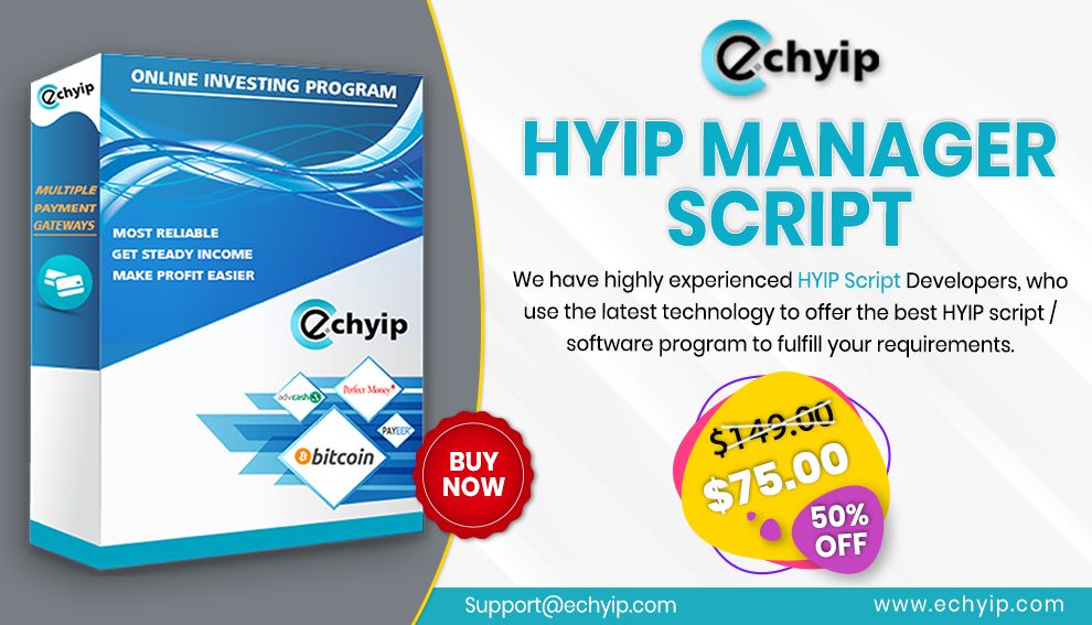 ec_hyip's tweet photo. If you have been looking for a way to start your #HYIP_Investment_business, you can buy our #HYIP_Manager_Script at a 50% #discount. To know more, Visitππhttps://t.co/4SZaHMmrzl
#HYIPScript #HYIPManagerScript #BestHYIPScript #HYIPComboPackages #Script #HYIP https://t.co/L8D4uWGDQy