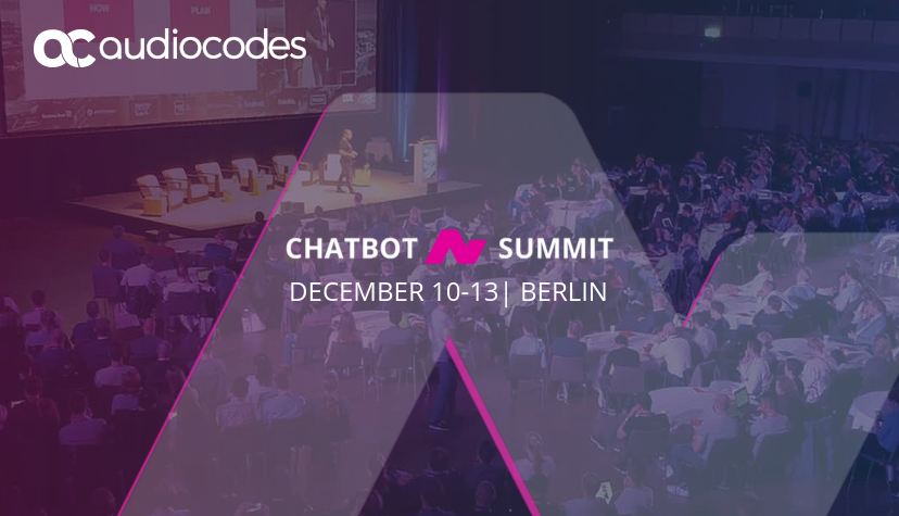 AudioCodes's tweet image. We’re excited to take part in the 6th international ChatbotSummit in Berlin! 
Use our exclusive discount code &quot;AUDIOCBSCST19&quot; to enjoy a free 2-day pass &amp;gt;&amp;gt;
hubs.ly/H0m1shQ0
#ChatbotSummit #VoiceSummit