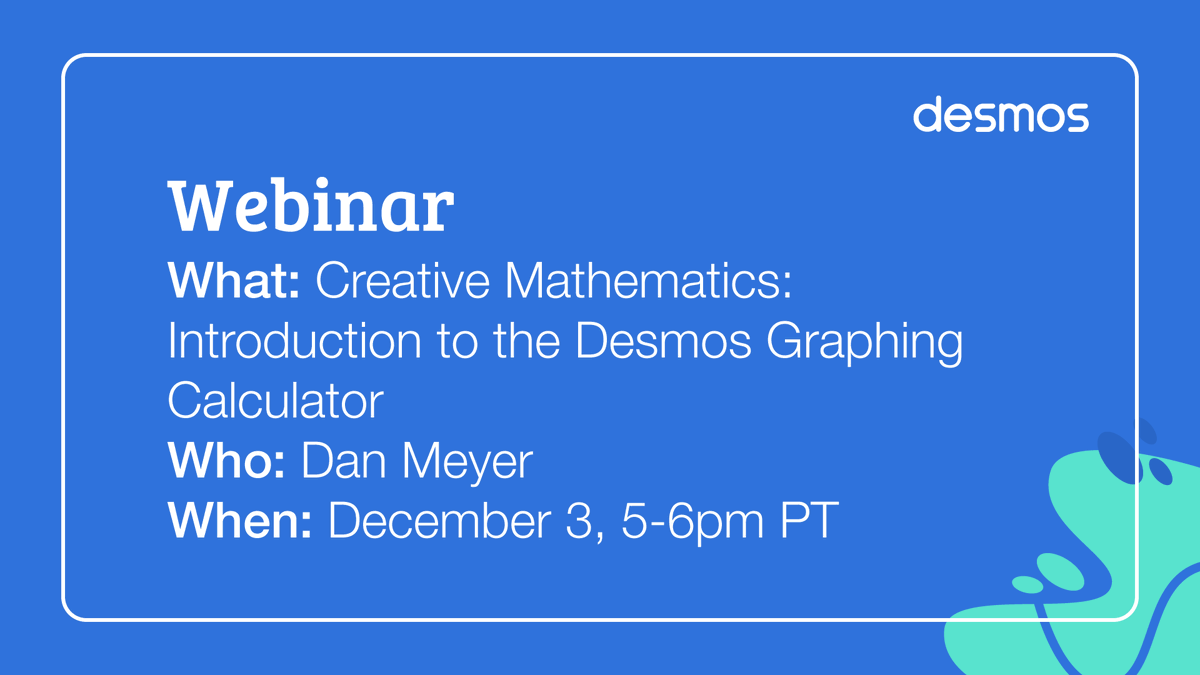 Desmos's tweet photo. Free webinar tomorrow! Let's goooo! 

Registration link. 👇 https://t.co/br9SqxCyyz https://t.co/QbJ6SSJRee