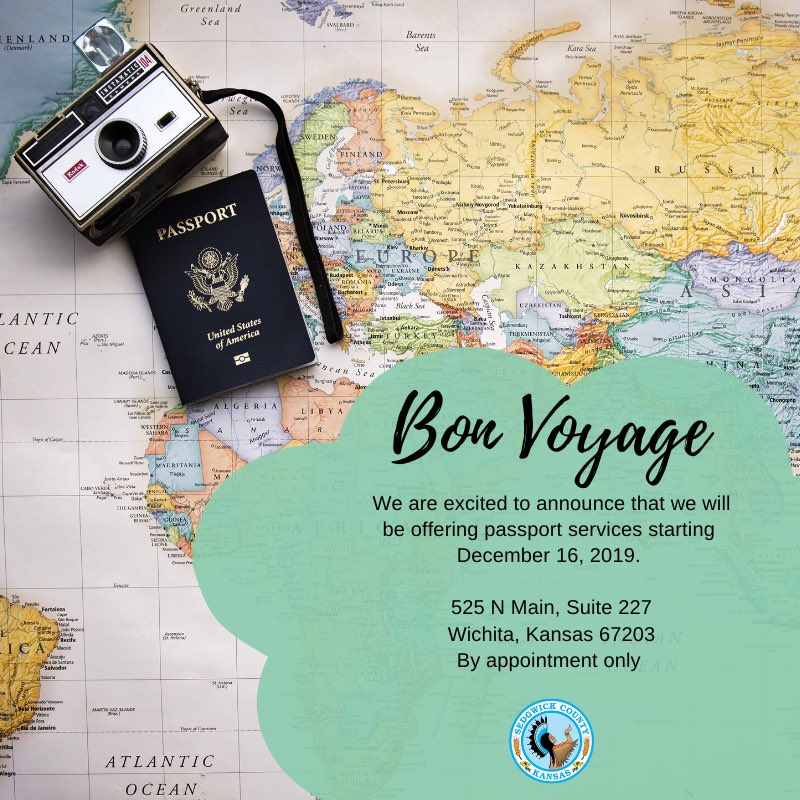 T-minus 14 days until we will be accepting passport applications! Call us at 316-660-9400 to make an appointment. Visit travel.state.gov for more information.

#sedgwickcountyregisterofdeeds #passport #passportacceptanceagents #byappointmentonly
