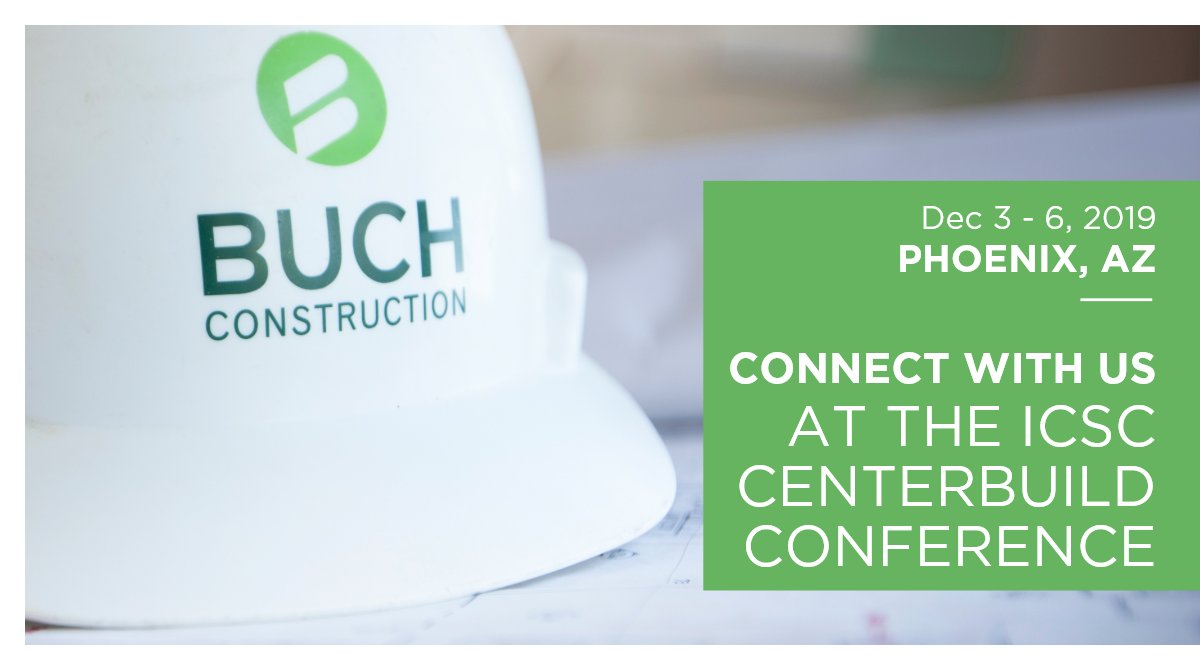 BuchBuilds's tweet photo. Buch is ready to attend the @ICSC CenterBuild Conference in Phoenix, AZ! We are looking forward to connecting with you there! #Retail #ICSCCenterBuild #CenterBuild19 #Construction #GeneralContractor https://t.co/cpVRqBtR5q