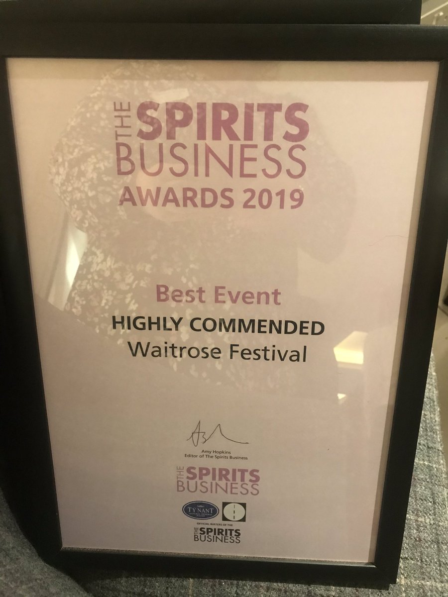 It just gets better 🏆 we’ve just won The Spirits Retailer of the Year - Supermarket! #waitrose #waitrosecellar #waitrosespirits & come runner up for the Best Event for the Waitrose Drinks Festival #waitrosedrinksfestival #thespiritsretailer #anotheraward #theivyclub