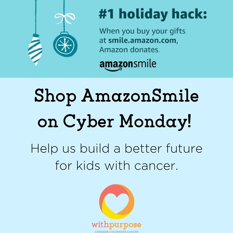 Choose #WithPurpose when you're shopping those Cyber Monday deals! Make your impact on the future of pediatric cancer. #iamhappy