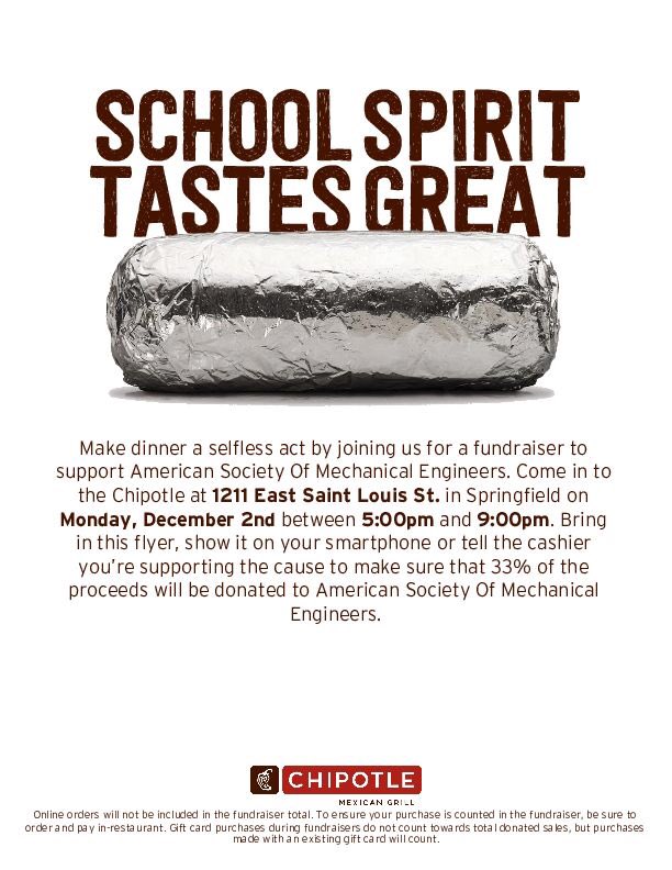 MoStateMET's tweet photo. Reminder that the Chipotle fundraiser for the MSU Baja team is tonight from 5-9pm! Be sure to show this flier. https://t.co/jFoqyCfaq7