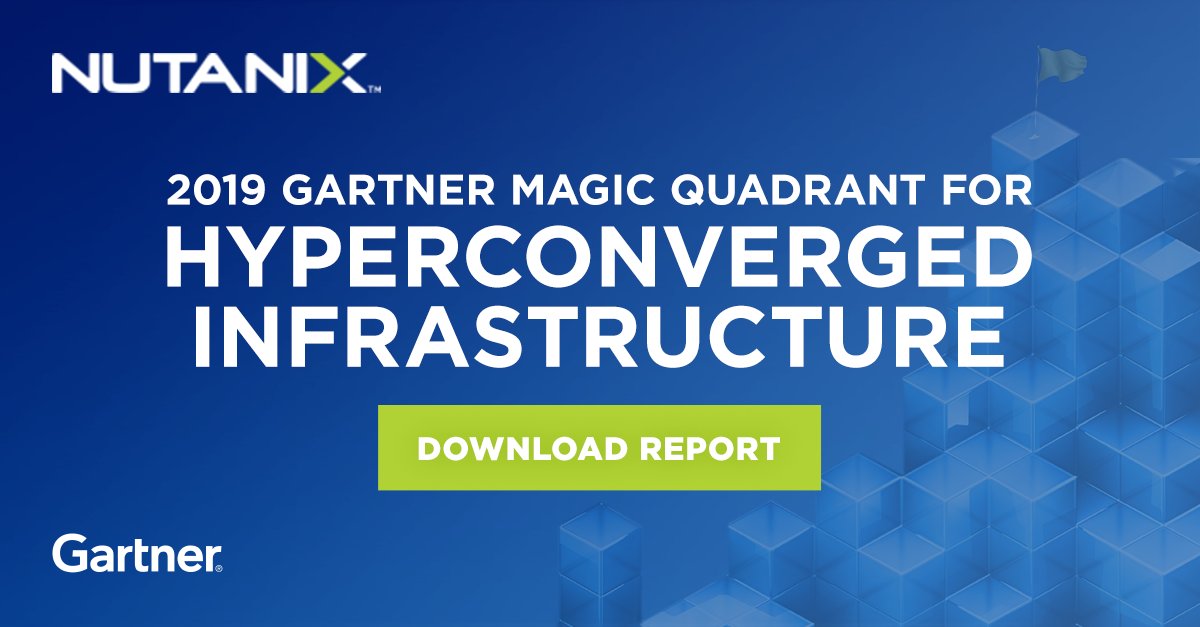 Nutanix a three-time Leader in the Gartner MQ for Hyperconverged Infrastructure! Download your copy today! bit.ly/35Zao1d