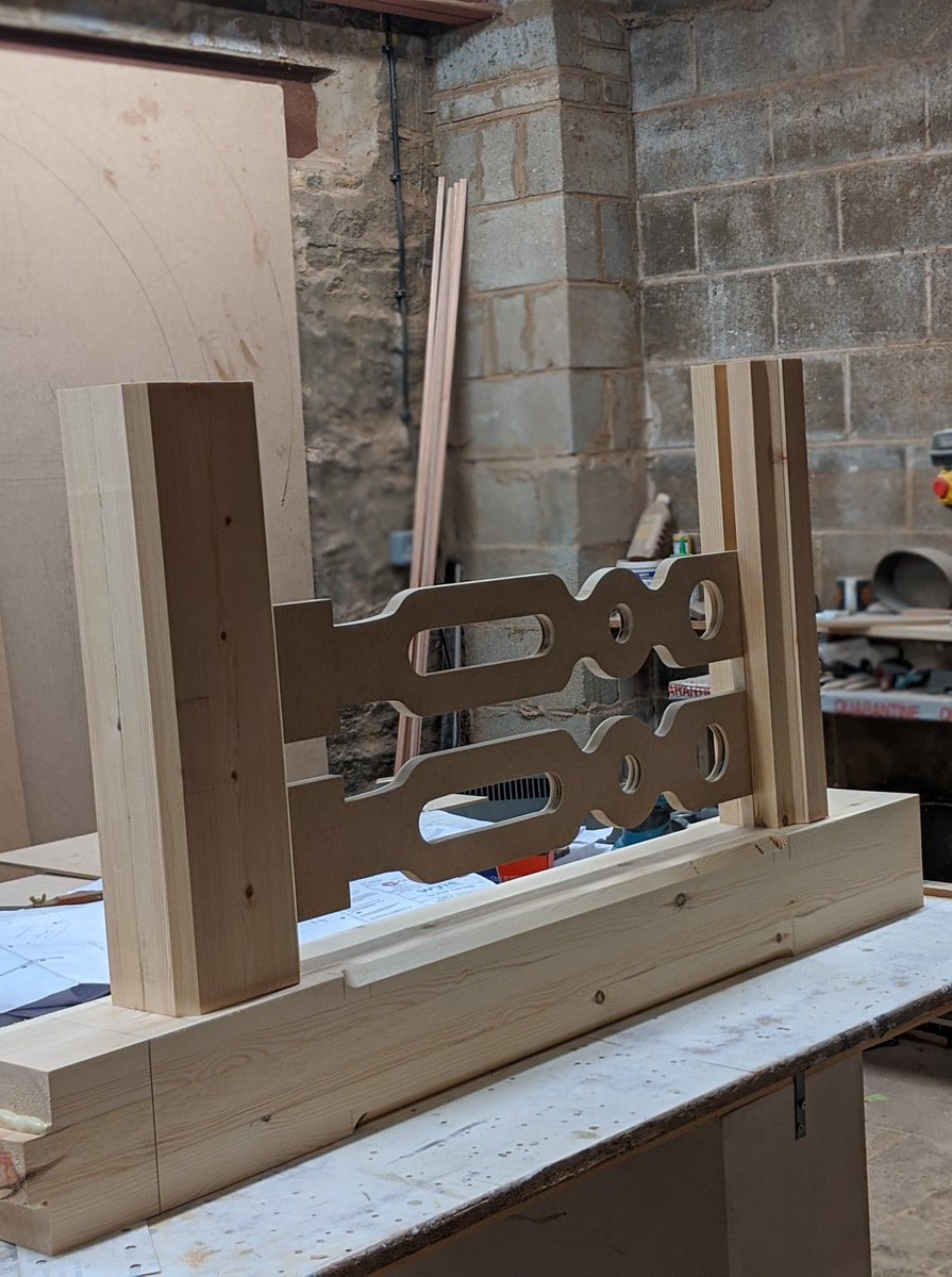 Rosslee1's tweet image. Meanwhile in our #joineryworkshop… A mock template for client approval of balustrade &amp;amp; handrail for #Fleetwood Mount Pavillion Building @wyrecouncil