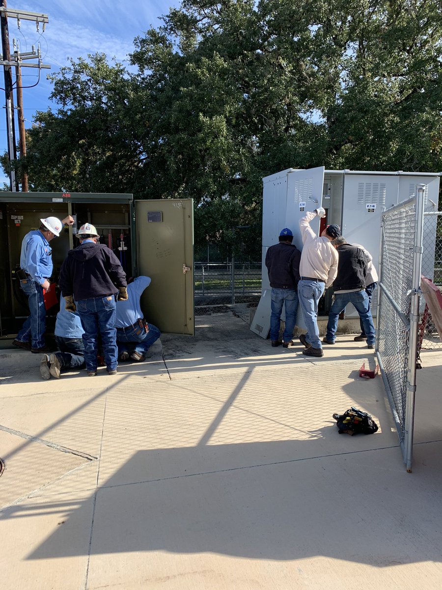 NEISD Electricians working side by side with CPS to restore power to MacArthur Athletics Building.