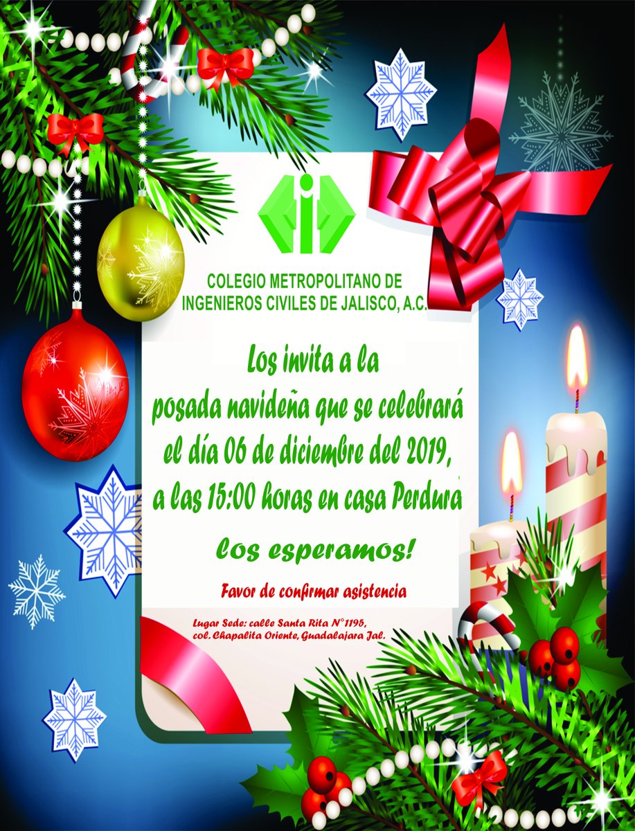 ESTIMADOS SOCIOS SE LES INVITA A NUESTRA POSADA NAVIDEÑA 2019