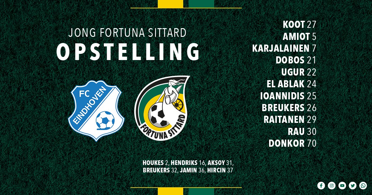 Fortuna Sittard on Twitter "Matchday voor Jong Fortuna Sittard 🆚 FC Eindhoven 📅 02122019 om
