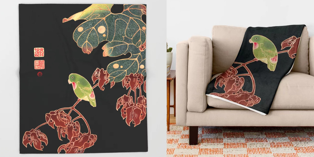 ArtExpressionAE's tweet image. Exotic Japanese woodblock printing throw blanket!

Today 30% off+free shipping!

#throwblanket #couchthrow #sofathrow #throwblankets  #blanket #home #decor #homedecor #buy #shop #cybermonday #mondaythoughts #japan #bird #parrot #exotic #jungle #cute

Link: society6.com/product/the-pa…