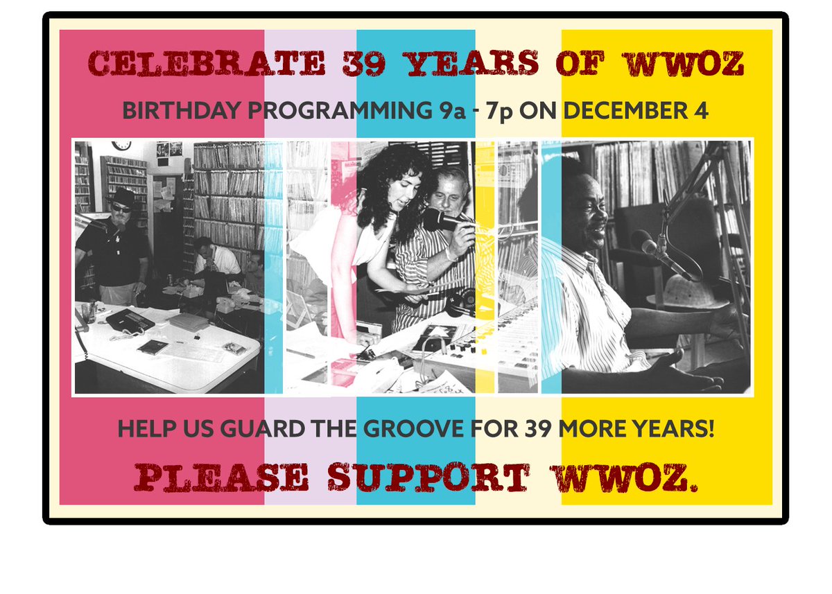 WWOZ turns 39 on Wednesday and we're celebrating on the airwaves w/some special programming! Tune in 9a-7p to hear stories about our past, listen to rare performances recorded or broadcast live by WWOZ, interviews with longtime members of the WWOZ community + much more.