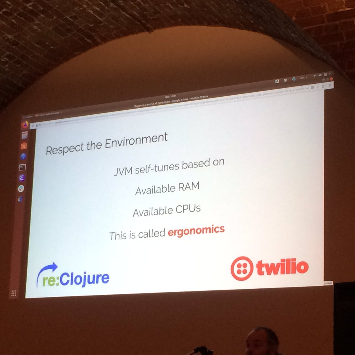 _3Jane's tweet image. JVM self-tunes (JVM ergonomics), selecting things like heap memory, which garbage collector to use. Environment properties are not constant in a containerised environment #reClojure