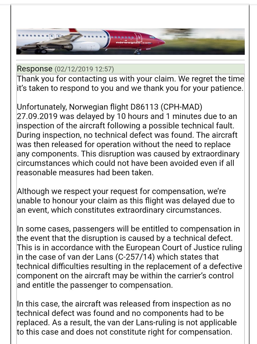 norwegian lost baggage compensation