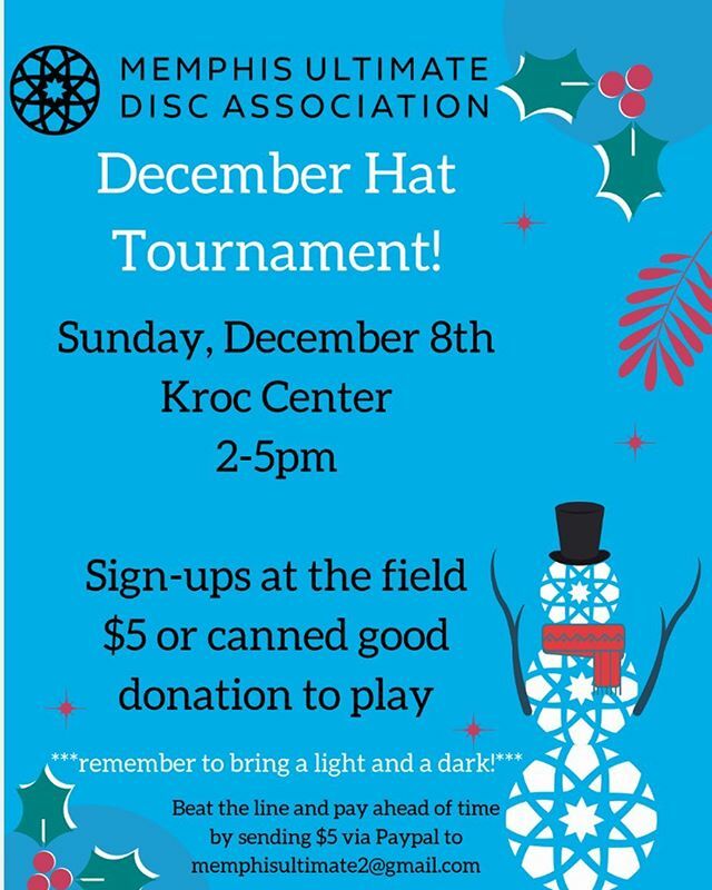 Come one, come all for MUDA’s last HAT tournament of 2019. Sign-ups will take place at the field for $5 or a canned food donation. Don’t miss out on playing ultimate with your friends, it’s fun! .
.
Don’t forget to bring a light and a dark shirt. If you … ift.tt/33G9c1h