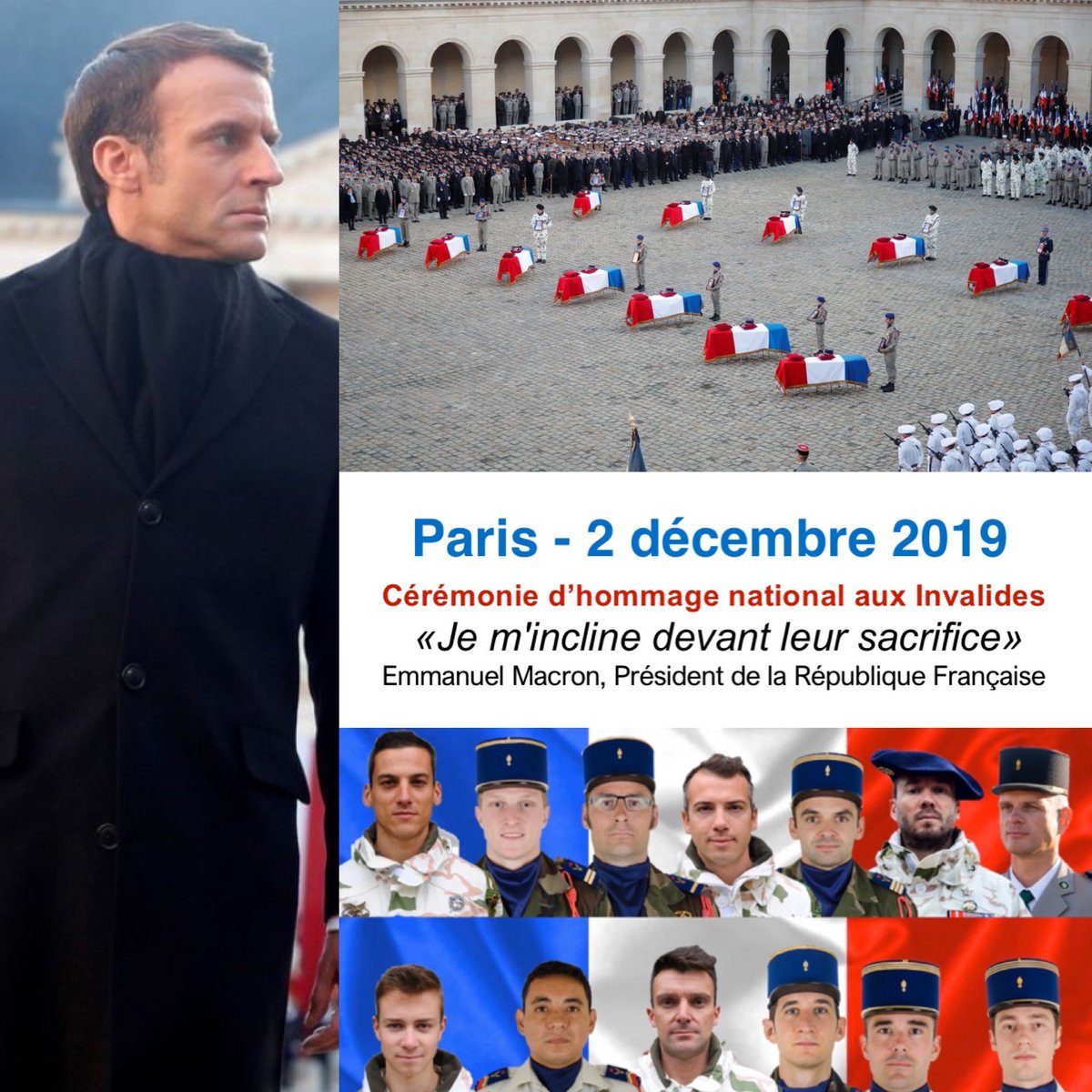 Hommage fort et très emouvant du président <a href="/EmmanuelMacron/">Emmanuel Macron</a> aux soldats morts pour la #France 🇫🇷<a href="/Elysee/">Élysée</a> 🇫🇷