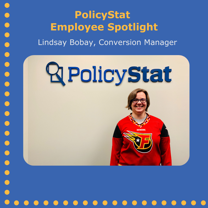 PolicyStat's tweet photo. Check out our Facebook and LinkedIn pages to read Lindsay's full Employee Spotlight post! #PSemployeespotlight #policystat #policymanagement #policiesandprocedures https://t.co/2WEuQdjWh5