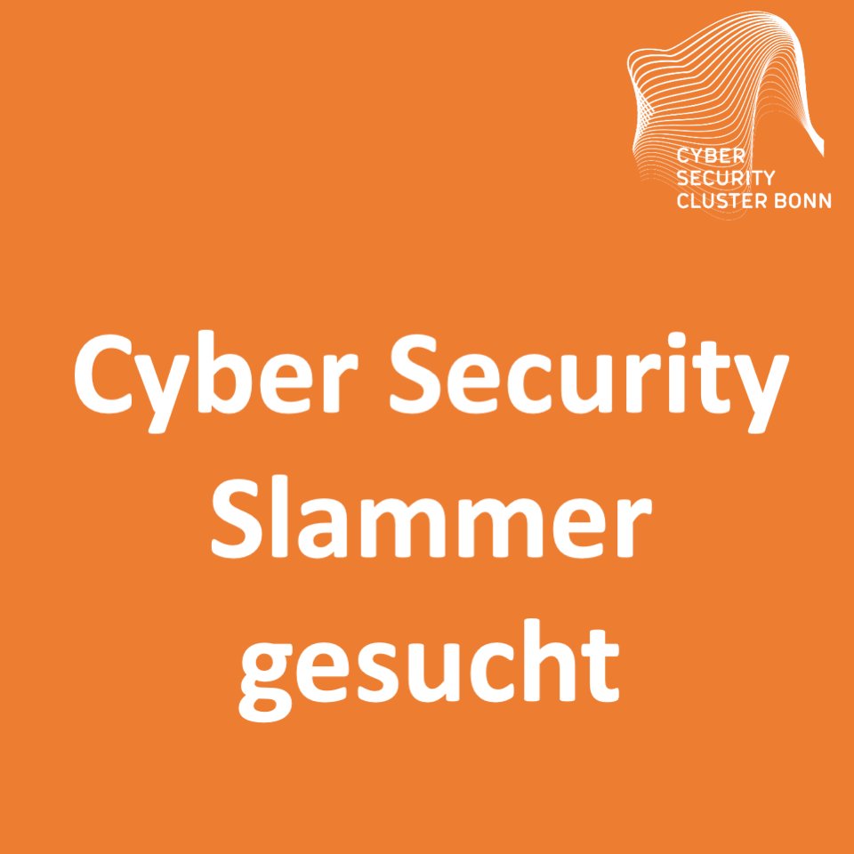 Cyber Security Cluster Bonn e.V. (@cscbonn) on Twitter photo Am 30.01. veranstalten <a href="/CASSIS_Bonn/">CASSIS Bonn</a> <a href="/BundesstadtBonn/">Bundesstadt Bonn</a> und unser Cluster einen Cyber Security Slam. 6 unterhaltsame Vortrage à 10 Min. zu Themen der Cyber Security. Slammer können sich noch bis Ende der Woche bewerben unter info@cyber-security-cluster.eu Am 30.01. veranstalten <a href="/CASSIS_Bonn/">CASSIS Bonn</a> <a href="/BundesstadtBonn/">Bundesstadt Bonn</a> und unser Cluster einen Cyber Security Slam. 6 unterhaltsame Vortrage à 10 Min. zu Themen der Cyber Security. Slammer können sich noch bis Ende der Woche bewerben unter info@cyber-security-cluster.eu