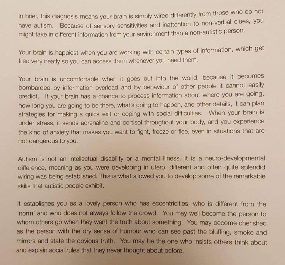 This wonderful letter about autism made me beam this morning - and cry. Thank you to my lovely friend Sarah for sending it to me. 😊 #aspiepower #metoo