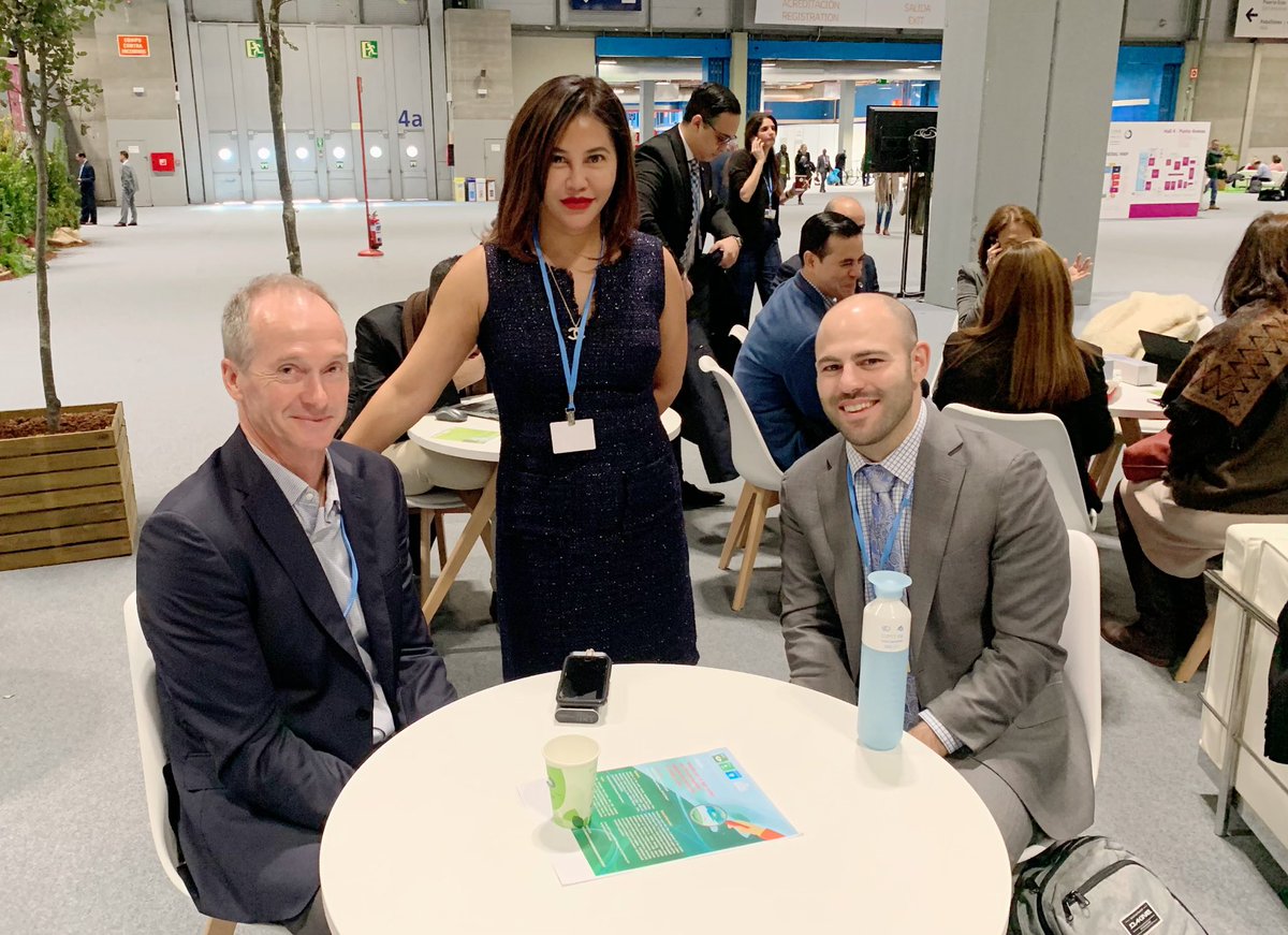 A coordination meeting with the <a href="/Highcarbonstock/">High Carbon Stock Approach</a> team on day 1 at #COP25Madrid @COP25CL today. Looking at how High Carbon Stock Approach can contribute to the Paris Agreement &amp; staying under 1.5 degree. 
#TimeForAction 
With <a href="/GrantRosoman/">Grant Rosoman</a> <a href="/AidaGreenbury/">Aida Greenbury</a> @Loam_Ranger