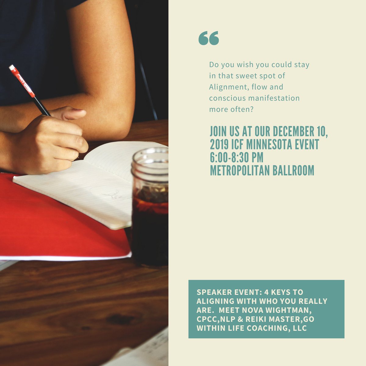 It’s time to be apart of the December ICF Minnesota event. Sign up and hold your spot at icfminnesota.org