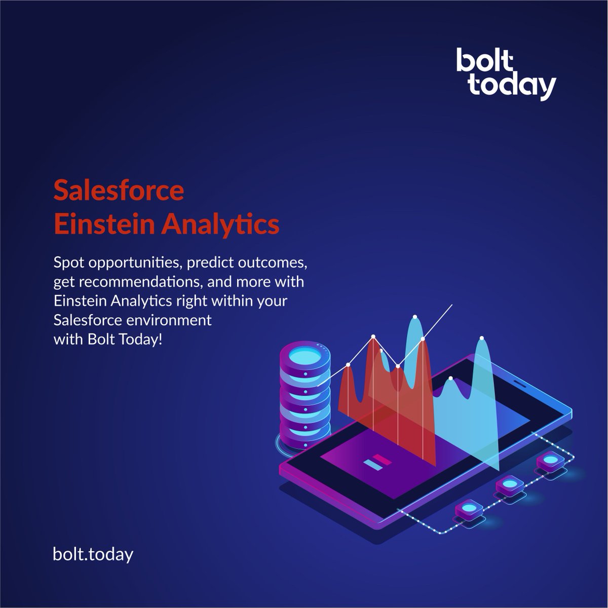 bolt_today's tweet image. Your In-house Data Scientist At Your Service!
Forecast and visualize your business data to make the right decisions and achieve your business goals with Bolt Today.
Please Visit: bolt.today
#EinsteinAnalytics  #SalesforceCMS #CMSBlog #CRMsolutions #Salesforce