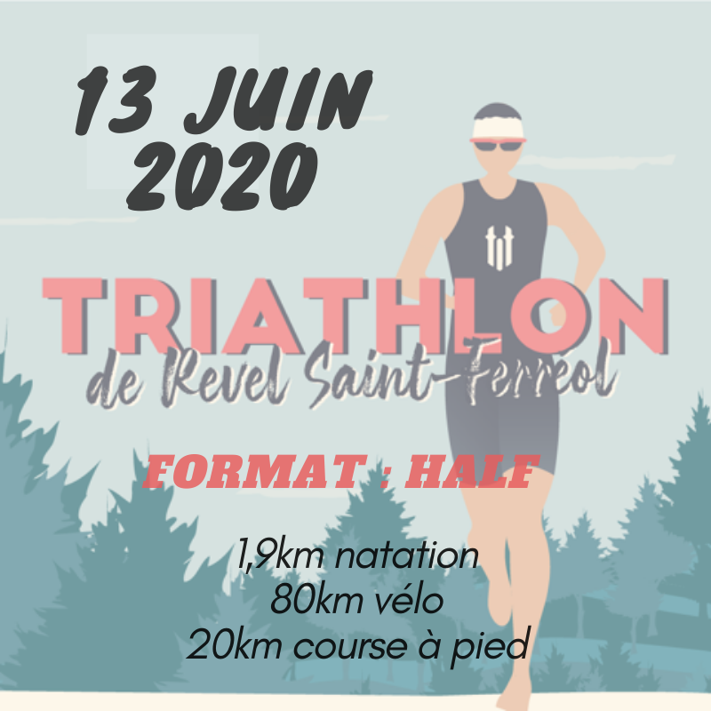Le Half du Triathlon de Revel Saint-Ferréol - 13ème édition, c’est :
🏊‍♀️ 1,9km de natation
🚵‍♂️ 80km de vélo
🏃‍♂️ 20km de course à pied

➡️les titres de « Champion Régional » seront décernés aux vainqueurs du Half en catégorie Sénior et Master, Homme et Femme.

revel.triathlontoulousemetropole.com/triathlon-half/