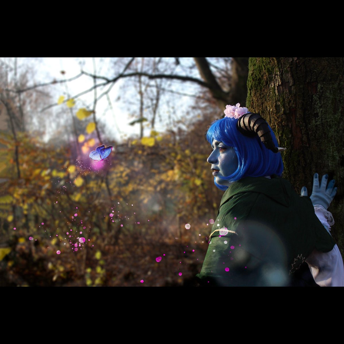 needle_n_dread's tweet photo. "I'm just a little blue teifling that's all."

My first time wearing Jester! Makes me so happy to be in her shoes.

#CriticalRole #criticalrolecosplay #dutchcomiccon 
Cosplay and edit by -me 
Photo by- @anda_panda19 on insta https://t.co/aURMJAimYy