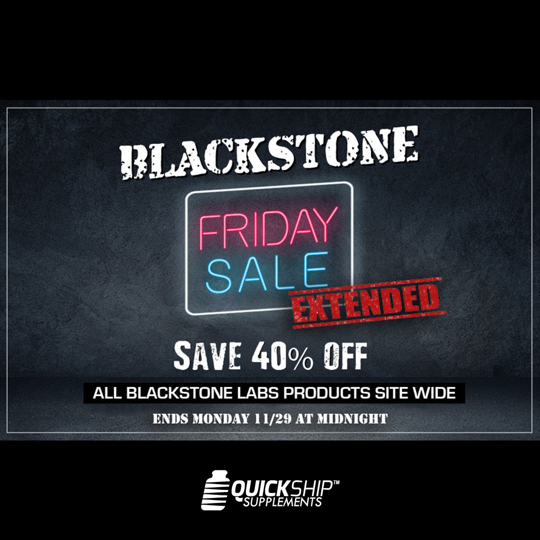QuickShipSupp's tweet image. SALE EXTENDED FOR CYBER MONDAY 💻🎉

Save 40% on ALL @blackstonelabs_official products including your favorites like Arson, Anogenin and Apex Male! + get a FREE shaker when you spend $100! 

Shop Now!: ow.ly/ujfn50xo4hN

Offer ends AT 11:59PM EST

#Cybermonday #Blackstone