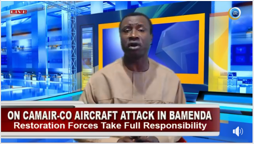 CMRNewsAgency's tweet photo. #Cameroon #Planeattack We, Will, Bring Down Any Military or French Cameroon Civilian Flight Over Our Airspace- CHRIS ANU https://t.co/lkZr6hnryt
