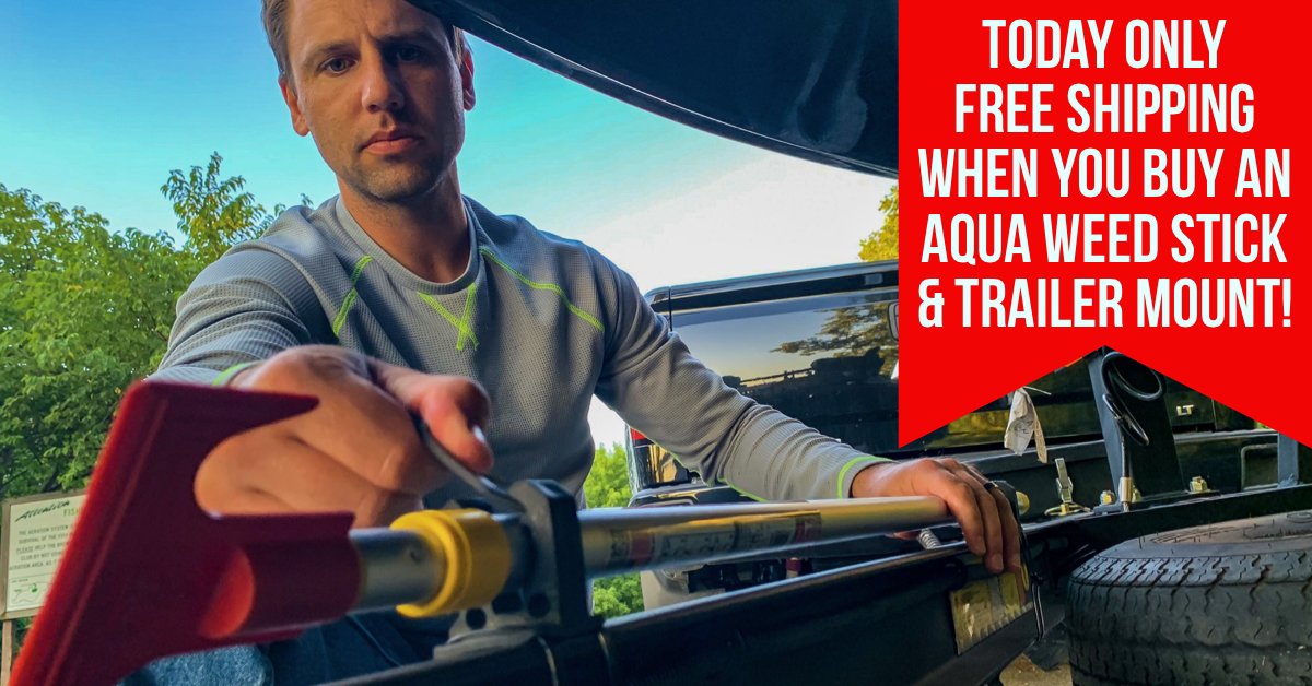 AquaWeedStick's tweet photo. Today only get free shipping with the code Cyber19! The best gift for that boater in your life to make removing weeds quick &amp; easy! #CyberMondayDeals #CyberMonday2019 #boatlife https://t.co/67la77BbNU