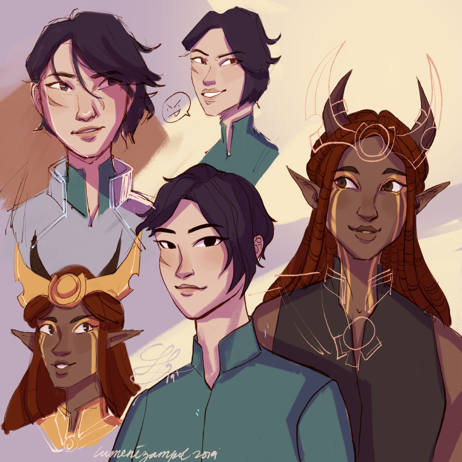lumenizampel's tweet photo. some studies.... some sketchies....  tried rendering, maybe i should have More Patience

#thedragonprinceseason3 #TheDragonPrincespoilers #tdp #tdps3spoilers #tdps3 #TheDragonPrince https://t.co/dTnKHS4zbT