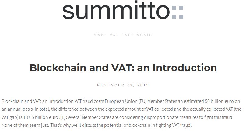 _summitto's tweet photo. Our blog is now online!!
Go to https://t.co/w0Zvg3qgb1 to read all about VAT, VAT fraud, blockchain, cybersecurity, cryptography and many more related topics!
#StopTheCarousel https://t.co/cTE09vBMtE
