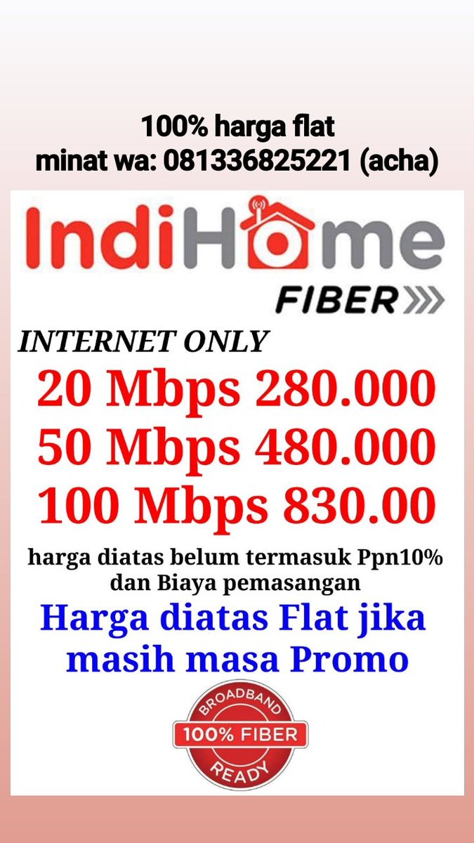 Achatiaraa's tweet photo. promo bulan ini 20Mbps hanya 280.000.. dijamin 100% harga flat, minat bisa wa: 081336825221 https://t.co/fyQgbgXkOf