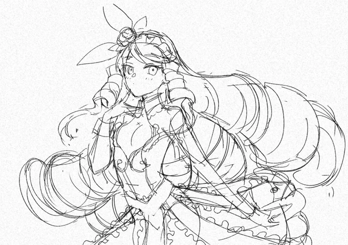 マルバス下書き+線画 