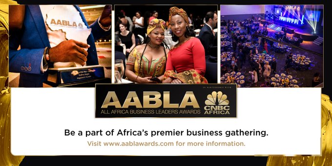 #AABLA2019: The <a href="/AABLAwards/">AABLA | All Africa Business Leadership Awards</a> taking place on 5 December 2019 will distinguish and honour leaders who have contributed and shaped the #African economy, and are visionaries behind today’s outstanding businesses. 

Book today at ow.ly/ZLc650xn4rL