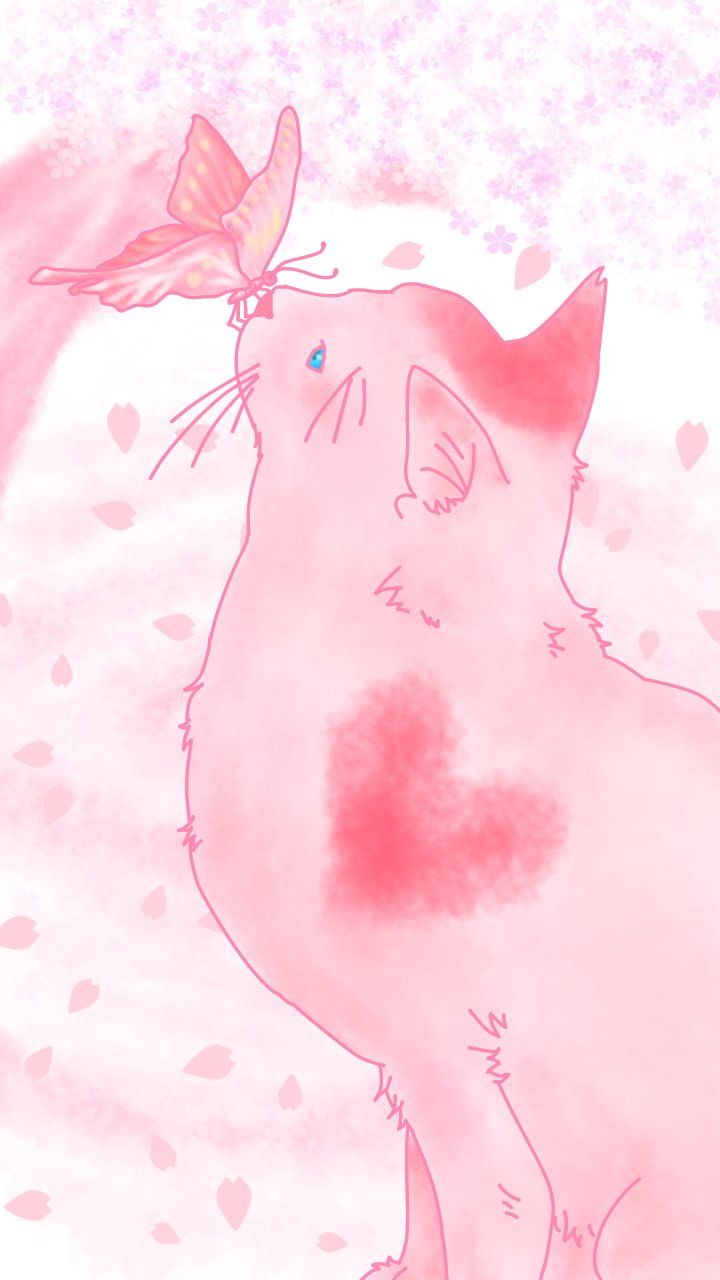 ももぴこ 11 15 Sj Osaka 友達からのリクエストで描いた壁紙 どうやら片思いしてるらしく ピンクの蝶待ち受けにしてると恋が叶うんやって 描いてくれ 笑 と言われるがまま描いたやつ 意外といい感じ でもこんなんで叶ったらウケるよね笑 恋