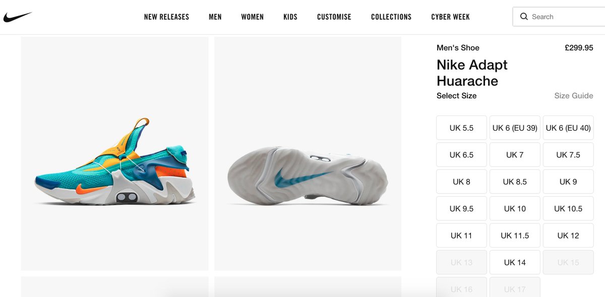 nike huarache size guide