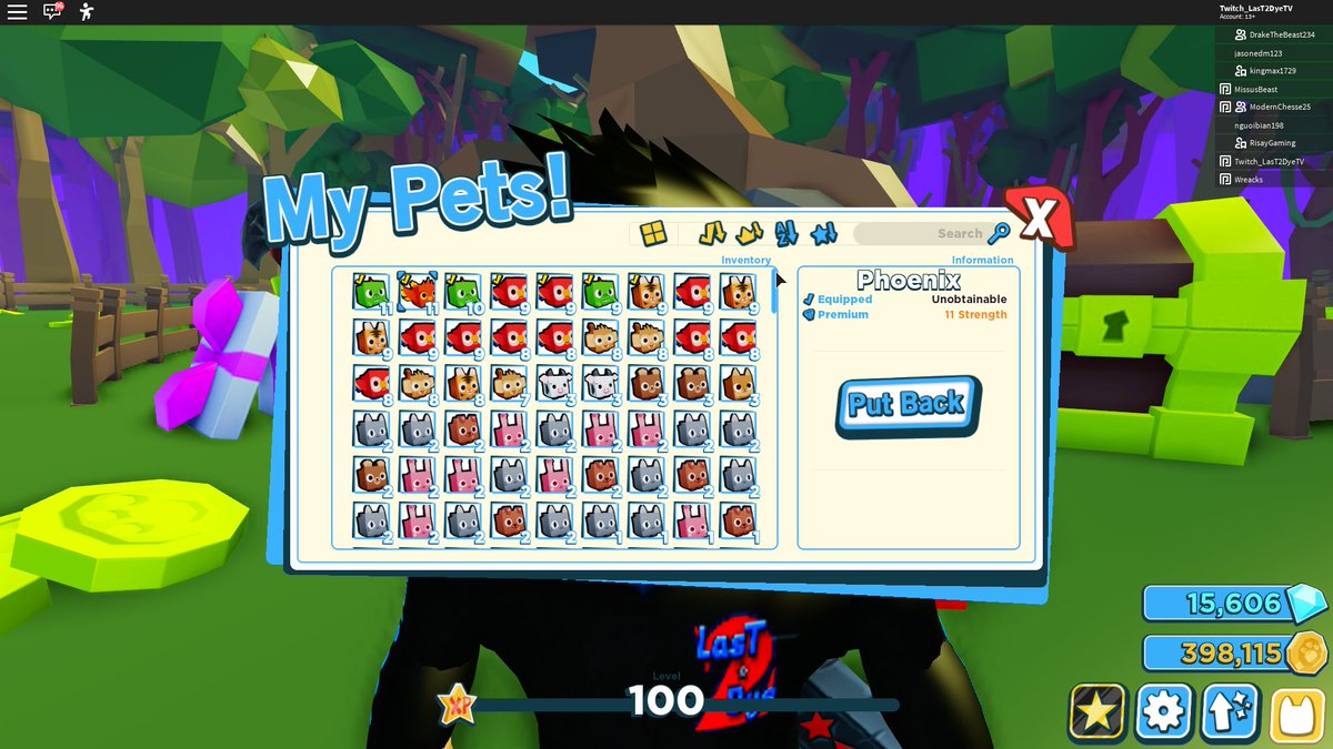 c0ryptoaxel_'s tweet photo. My pet sim 2 inventory looking crazy.... #petsim2 #roblox #twitch #last2dytv https://t.co/pNhsVZ4sn2
