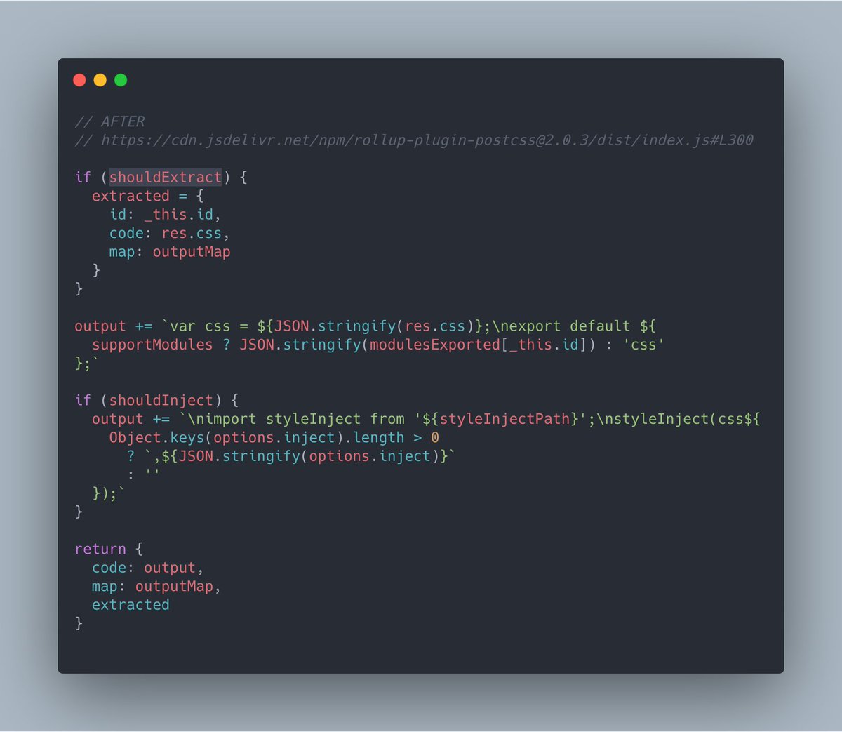salem_cobalt's tweet image. The issue is that we need our compiled styles to be output as a .css file for progressive enhancement / perf optimizations (#criticalCSS) in addition to returning the CSS result so we can inline in our web components.

Made some progress after tweaking some #PostCSS logic...