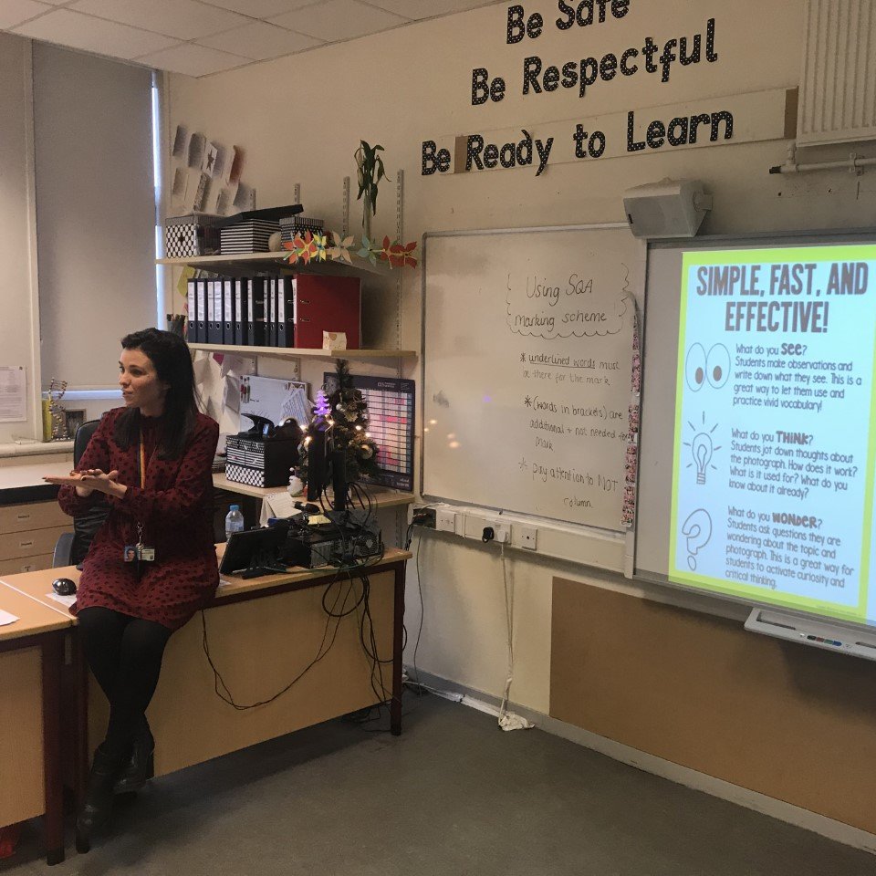 GhsLearning's tweet photo. #MakingThinkingVisible
Chloe O'Connor, one of Leaders of Learning delivered the second workshop on Making Thinking Visible routines this afternoon. This was a follow up to the introductory session delivered by James Beattie last month. #GhsLearning https://t.co/CMfXimH4YL