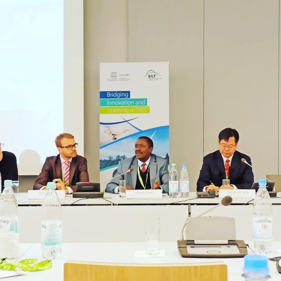 RVTTI's tweet image. Our Chief principal Dr. Tarno addressing participants of #UNEVOC Forum on Advancing learning and innovation in TVET taking place in Bonn, Germany.  #alit2019.