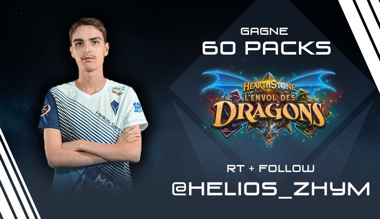 ZhymHS's tweet photo. Pour votre soutien lors de Séoul et ma qualification aux grandmasters je souhaite vous remercier en vous offrant une préco de 60 paquets de l'extension l'Envol des Dragons ! Pour participer : RT+ Follow @Helios_Zhym Tirage au sort le 6 Décembre. https://t.co/w9Ra4vpZQP