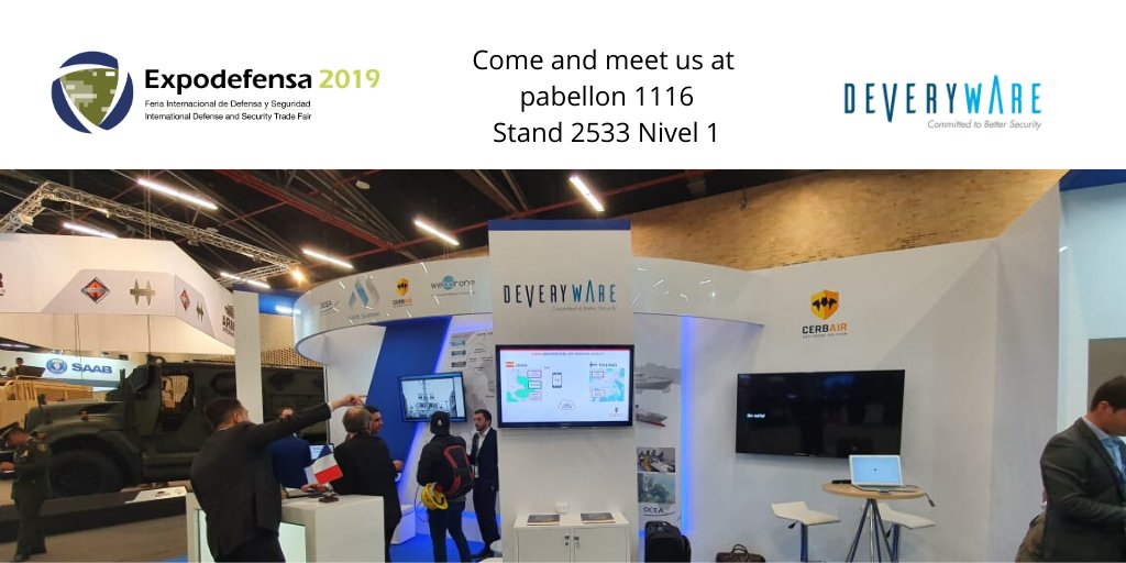 #expodefensa2019 in Colombia, december 2 to 4, 2019
Come and meet us at Pabellon 1116, Stand 2533, Nivel 1

#Security #DefenseForces
#CommittedToBetterSecurity
