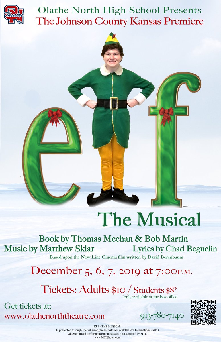 IT'S CYBER MONDAY! You can buy your tickets for Elf: the musical online and fill that online shopping need.  GET THEM FAST! olathenorththeatre.com