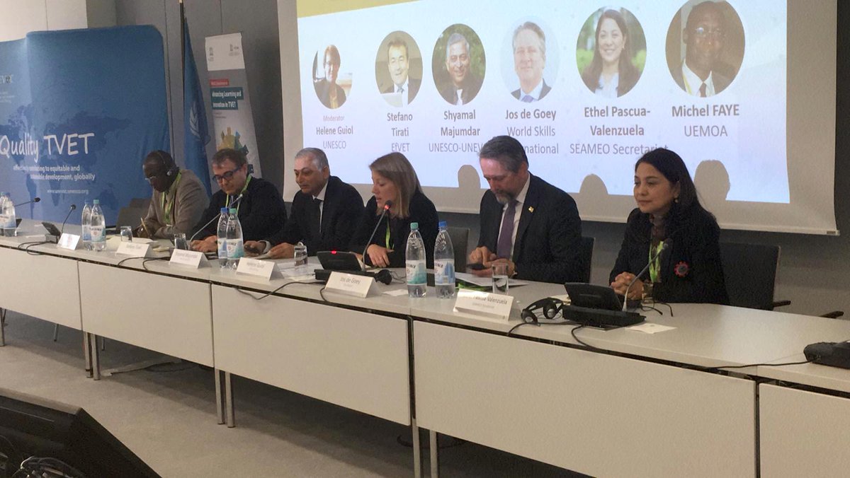 UNEVOC's tweet image. If #TVET institutions are to survive, they have to connect with their #partners, they cannot operate on “business-as-usual” approach. Just completed plenary session 2 at the #UNEVOC Global TVET #Learning #Forum! #alit2019