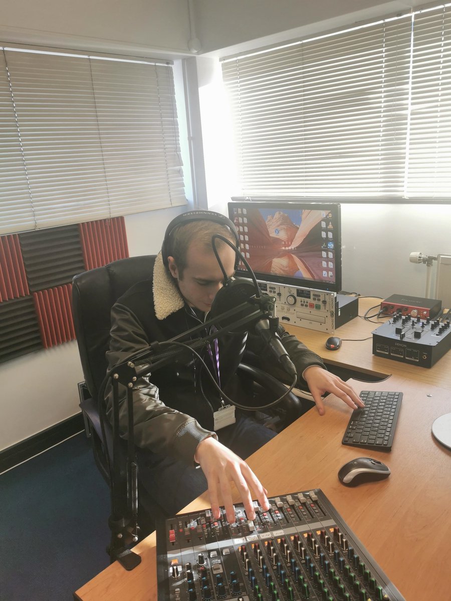 PCollegeInterns's tweet photo. Jacob enjoyed his morning with @HerewardRadio1 today! #supportedinternships #workexperience #disabilityconfident https://t.co/VSZVkwxdSl