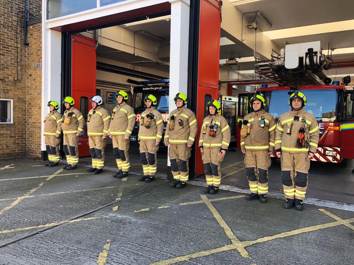 This morning #Tottenham crews observed a minutes silence to remember Jack Merritt and Saskia Jones, and all those affected by the #LondonBridge terrorist incident.